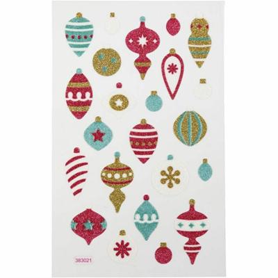 Creativ Company Glitter stickers, kerstballen, vel 10x16 cm, 1 vel
