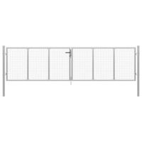 vidaXL Poort 415x175 cm gegalvaniseerd staal zilverkleurig - thumbnail