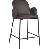 LABEL51 Barkruk 'Jari' Microfiber, kleur Antraciet (zithoogte 65cm) - thumbnail