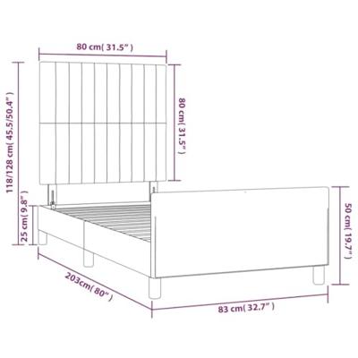 Bedframe zonder matras 80x200 cm fluweel donkergroen