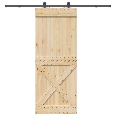 Schuifdeur met beslag 90x210 cm massief grenenhout