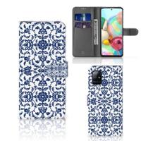 Samsung Galaxy A71 Hoesje Flower Blue - thumbnail