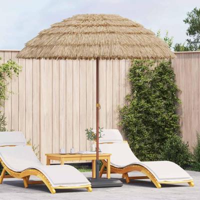 VidaXL Strandparasol naturel 255 x 255 x 255 cm polyester en staal VidaXL Strandparasol naturel 255 x 255 x 255 cm polyester en staal