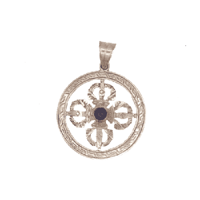 Hanger dubbele dorje lapis lazuli + sterling zilver - 3 - Zilver - Metaal - L