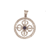 Hanger dubbele dorje lapis lazuli + sterling zilver - 3 - Zilver - Metaal - L - thumbnail