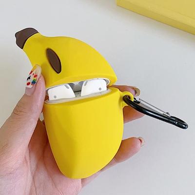 Draadloze oortelefoons schokbestendig banaan siliconen beschermhoes voor Apple AirPods 1/2