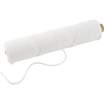 Creativ Company Lont, geschikt voor dompelkaarsen (dia. 22-30 mm) en gegoten kaarsen (dia. 60-80 mm) , 100 gr, 50 m/ 1 rol