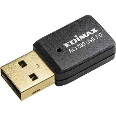 Edimax Wireless AC1200 Dual-Band MU-MIMO USB 3.0 Adapter Wi-Fi Zwart | 1 stuks - EW-7822UTC EW-7822UTC
