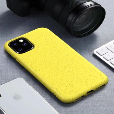 Starry Series schokbestendig stro materiaal + TPU beschermhoes voor iPhone 11 (geel)