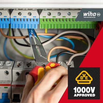 Wiha Punttang Professional electric | met snijvlak | rechte vorm | 200 mm | 8" | Blisterverpakking - 27423 - 27423 - thumbnail