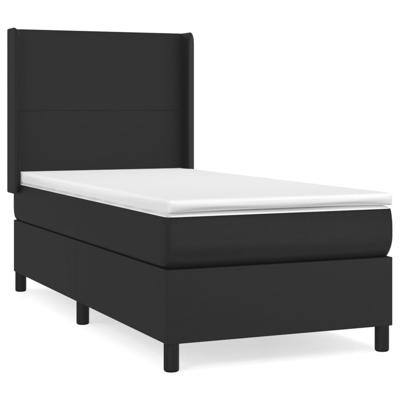 Boxspring met matras kunstleer zwart 140x190 cm