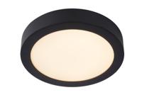 Lucide BRICE-LED - Plafonnière Badkamer - Ø 24 cm - LED Dimb. - 1x15W 3000K - IP44 - Zwart - thumbnail