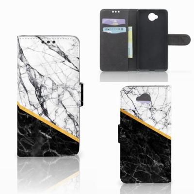 Microsoft Lumia 650 | Bookcase | Marmer Wit Zwart - Origineel Cadeau Man Microsoft Lumia 650 | Bookcase | Marmer Wit Zwart - Origineel Cadeau Man