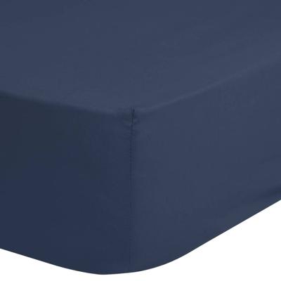 HIP Hoeslaken, Blauw - (100x200 cm) - Katoen Satijn