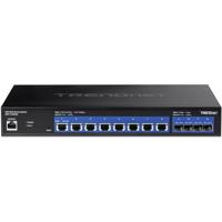 TRENDnet 12-poorts 10G Web Smart Switch, 8 x 10G RJ-45-poorten, 4 x SFP+-sleuven, VLAN, QoS, LACP en IPv6-ondersteuning, Web Smart Management, rackmonteerbare behuizing, levenslange bescherming, - thumbnail