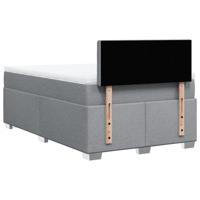 Boxspring met matras stof lichtgrijs 120x190 cm - thumbnail