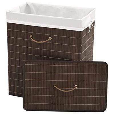Wasmand rechthoekig bamboe donkerbruin Wasmand rechthoekig bamboe donkerbruin