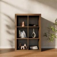 sweeek - Boekenkast met 2 niveaus en 6 vakken - thumbnail