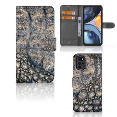 Motorola Moto G22 | Telefoonhoesje | Met pasjeshouder | Krokodillenprint