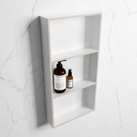 MONDIAZ EASY Nis 59,5x29,5cm in solid surface kleur Linen | Talc. 3 vakken geschikt voor in- of opbouw - thumbnail