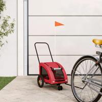 VidaXL Hondenfietstrailer oxford stof en ijzer rood - thumbnail