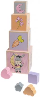 Happy People stapelblokken ezel 8 delig roze