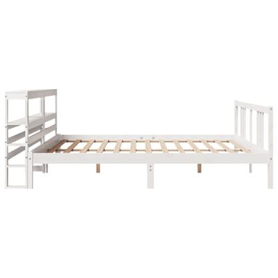 Bedframe met hoofdeinde zonder matras 200x200 cm wit