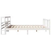 Bedframe met hoofdeinde zonder matras 200x200 cm wit - thumbnail