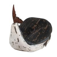 Clayre & Eef Decoratie Beeld Walvis 23 cm Zwart Wit Hout - thumbnail