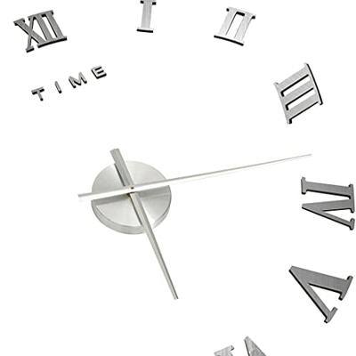 VidaXL 3d-wandklok modern xxl 100 cm zilverkleurig VidaXL 3d-wandklok modern xxl 100 cm zilverkleurig
