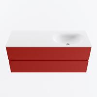 MONDIAZ VICA 120cm badmeubel onderkast Fire 2 lades. Wastafel MOON rechts zonder kraangat, kleur Talc. - thumbnail