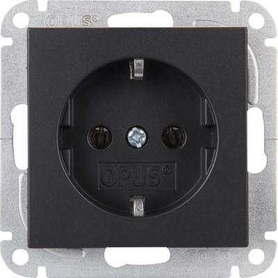 Opus 55 geaarde contactdoos zonder krallen antraciet