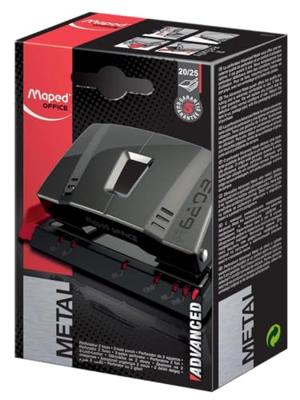 Maped perforator Advanced Metal, 2 gaats, 20 tot 25 blad, grijs Maped perforator Advanced Metal, 2 gaats, 20 tot 25 blad, grijs