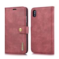 Dg. MING Crazy Horse textuur Flip afneembare magnetische lederen case voor iPhone XS Max met houder & kaartsleuven & portemonnee (rood) - thumbnail