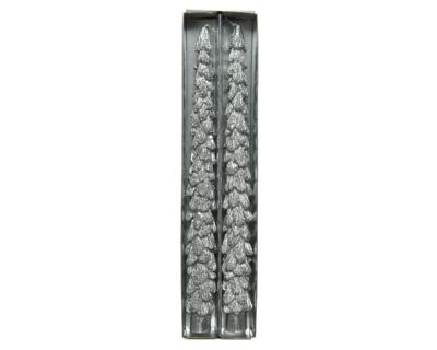 Dinerkaars Kerstboom Zilver 25cm 2st