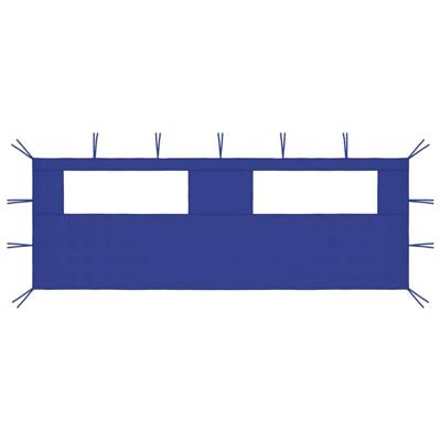 Prieelzijwand met ramen 6x2 m blauw