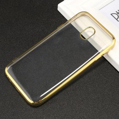 Voor Galaxy J7 (2017) (EU versie) galvaniseren kant TPU beschermende back cover Case (goud)
