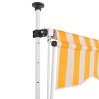 VidaXL Luifel handmatig uittrekbaar 200 cm oranje en witte strepen - thumbnail