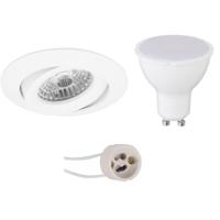 Dimbare LED Spot Set GU10 - Rond Inbouw - Mat Wit - 6W - 4200K - thumbnail