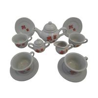 Porseleinen theeservies - Vlinders 13-delig - thumbnail