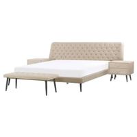 Beliani - ESSONNE - Slaapkamerset - Beige - 160 x 200 cm - Kunstleer - thumbnail