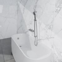 Fortifura Nebbio Badcombinatie-set - thermostaatkraan - glijstang met geïntegreerde wandaansluitbocht - gladde doucheslang - ronde handdouche - badvulcombinatie - geborsteld RVS PVD (RVS) SW1183066 SW1111529 SW728177 SW799447 SW1108811 SW - thumbnail