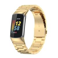 By Qubix - Metalen bandje - goud - Compatible met Compatible met Fitbit Charge 5 - Fitbit Charge 6 - Compatible fitbit bandje - thumbnail