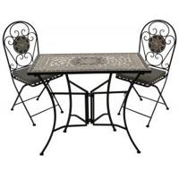 Bilbao bistroset - Gepoedercoat ijzer steen - Zwart - thumbnail