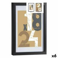 Fotolijsten 24 x 2,5 x 32,5 cm Zwart Glas Hout MDF (6 Stuks) - thumbnail