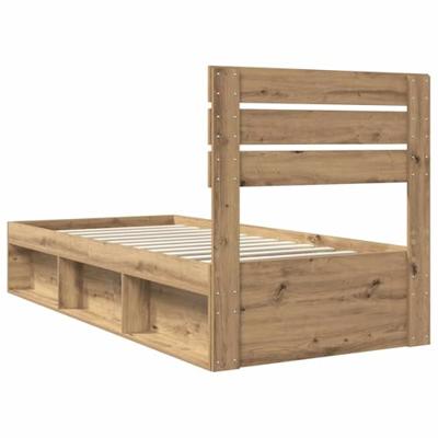 Bedframe Ambachtelijk eiken 90 x 200 cm Massief grenenhout
