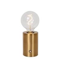 Lucide VIVO - Oplaadbare Tafellamp - Accu/Batterij - Ø 8 cm - LED Dimb. - E27 - 1x1W 2700K - Mat Goud / Messing - thumbnail