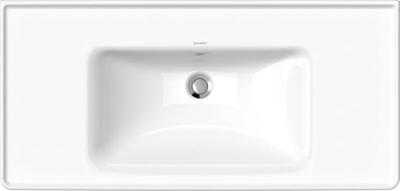 Wastafel Duravit D-Neo Met Overloop Kraanvlak Zonder Kraangat 100.5 cm Hoogglans Wit Duravit