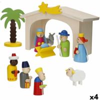 Kerststal set Woomax Hout plywood 23 x 16 x 11 cm (4 Stuks) - thumbnail