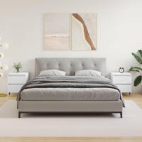 Nachtkastjes 2 st 40x35x50 cm bewerkt hout wit - thumbnail